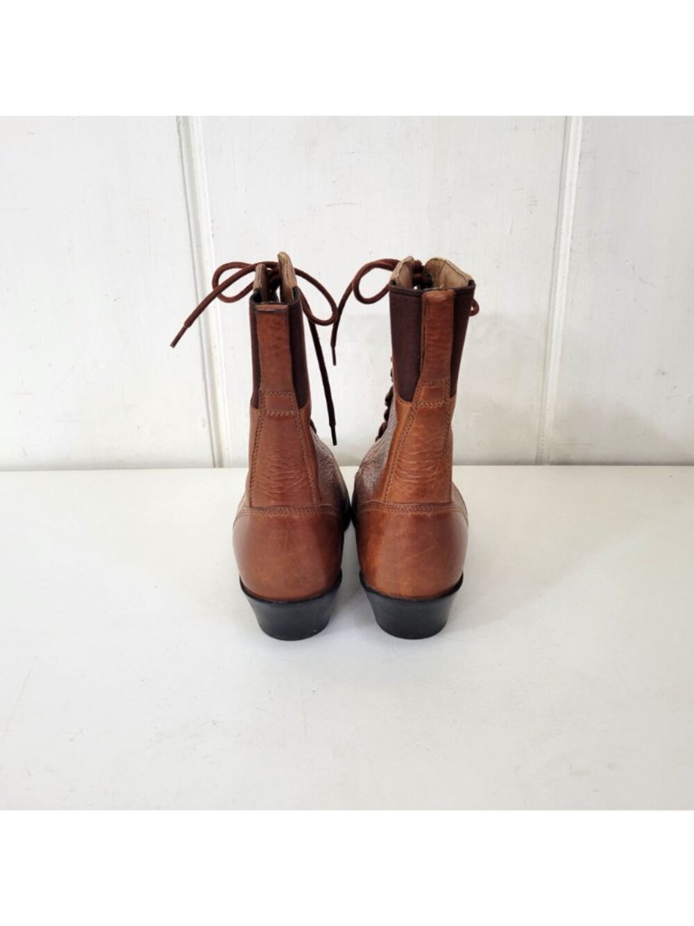 Ariat Heritage Women's Brown Leather Lace-Up Roper Kiltie Boots Size 8.5 Western - Picture 4 of 10